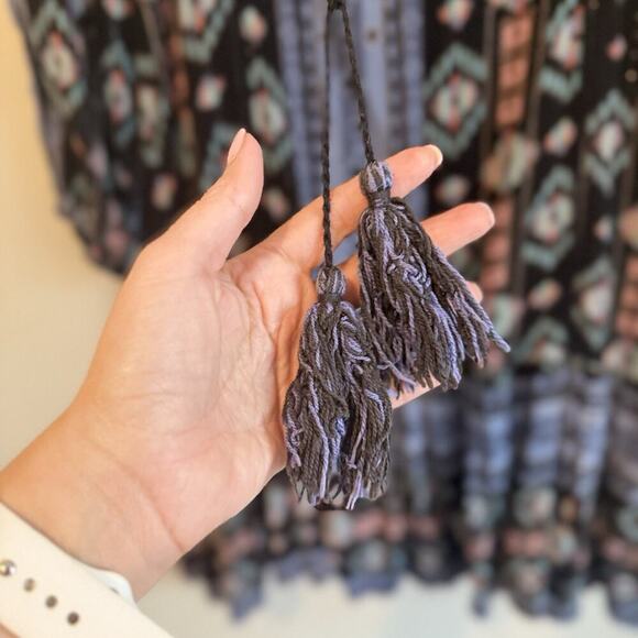 Anthropologie Holding Horses Boho Prairie Moon Mixed Media Tunic Dress S 1849 - Picture 4 of 13